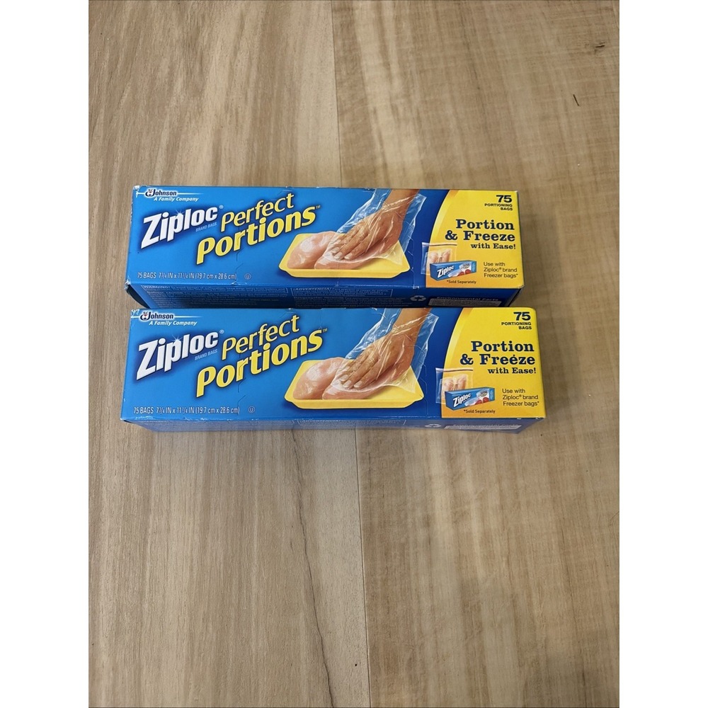 Ziploc Perfect Portions Freezer Bag, 75 Count Set Of 2